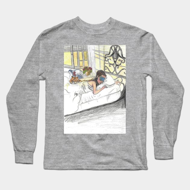 Breakfast at Tiffany's Drawing Long Sleeve T-Shirt by Le petit fennec